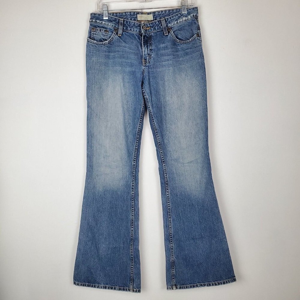 BKE Women's Flare Jeans 29 x 33.5 Long Faded MidRise Y2K Denim‎ Distressed